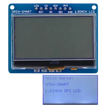 OPEN-SMART Со Светодиодной Подсветкой 3,3 В 1,8 Дюйма 128 * 64 Последовательный SPI Монохромный ЖК-Экранный Модуль Breakout Board для Arduino