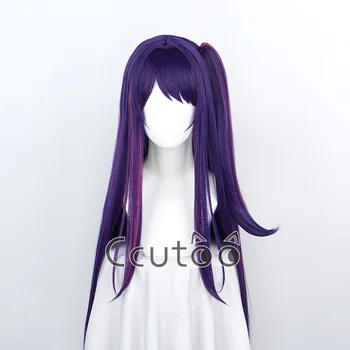 Oshi No Ko Hoshino Ai Косплей Парик Длинный Темно-фиолетовый Смешанный Косплей Аниме Термостойкий Синтетический хвост из волос