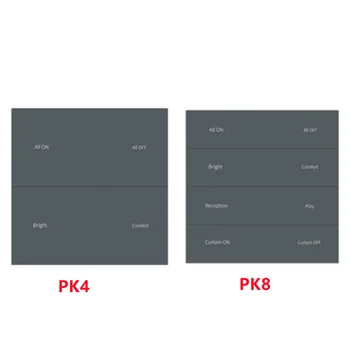 PK4 (WZS) PK8 4 8-сценный пульт дистанционного управления Zigbee Button Panel (вход 100-240 В переменного тока) Обеспечивает множество вариантов вставки кнопок сцен на китайском/английском языках