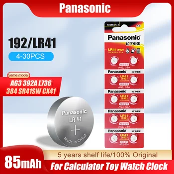 Panasonic 192 LR41 AG3 SR41 392 392A 384 L736 1,5 В Щелочная Кнопочная Монетоприемная Батарея Для Игрушек Калькулятор Весы Часы Часы 0% Ртутного Столба