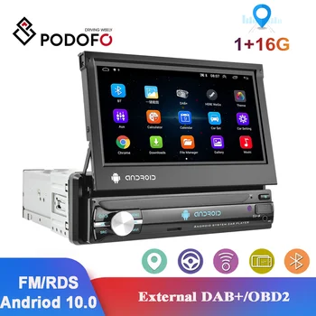 Podofo 1 Din Android 10,0 Автомобильный Мультимедийный Плеер GPS Wifi FM/RDS Bluetooth Автомобильный Радиоприемник 7 