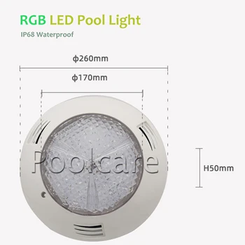 Poolcare 20 Вт Лампа для бассейна ip68 наружный водонепроницаемый Корпус ПК RGB Led Подводный светильник