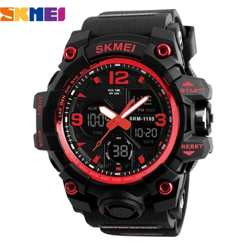 SKMEI 1155 Мужские цифровые спортивные мужские часы Электронные военные наручные часы Модные водонепроницаемые противоударные Мужские часы-часы