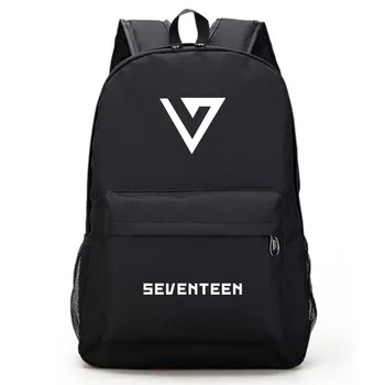 Seventeen 17 Корейских звезд, черный рюкзак, сумки для школьных книг, ноутбук, подарок для мальчиков и девочек в школу, повседневный