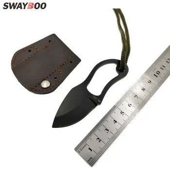 Swayboo Из стали 5Cr13Mov, Уличный Нож MC Claw, Фиксированный Инструмент для выживания EDC, Инструмент для кемпинга, Мини-Карманные Ножи с кожаными ножнами
