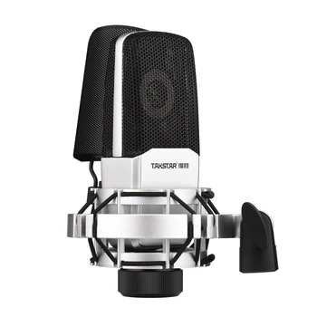 TAKSTAR SM-18 EL Профессиональный записывающий микрофон, Кардиоидный Конденсаторный XLR Микрофон, комплект с регулируемым амортизатором, металлический всплывающий экран