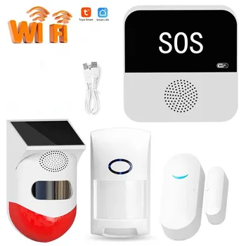Tuya Wireless WiFi Умный Дом Автоматизация Сигнализация Комплект для защиты безопасности с датчиком 433 МГц Охранная сигнализация приложение Smart Life