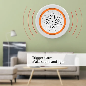 Tuya Zigbee Siren Sound Light Alarm App Дистанционное Управление Системой Домашней Безопасности Звуковой Датчик Освещенности Smart Alarm Siren