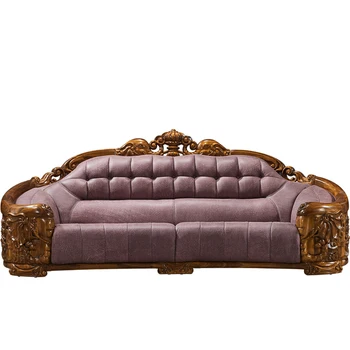 Ugyen Wood Резная Гостиная Роскошный Кожаный диван с резьбой в виде Слона Комбинированная мебель