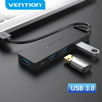 Vention USB Hub 3,0 Мульти USB Разветвитель 4 Порта USB 3,0 2,0 с Микрозарядкой для Lenovo Xiaomi Macbook Pro PC Hub C USB 3 0