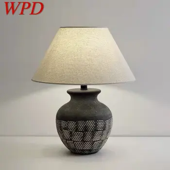 WPD Современные керамические настольные лампы LED Креативный ретро прикроватный светильник для домашнего декора гостиной спальни