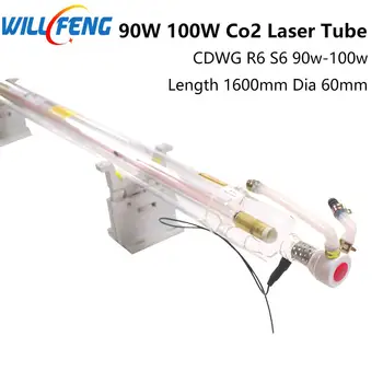 Will Feng 80 Вт 100 Вт CDWG S6 R6 Co2 Лазерная Трубка Длина 1600 мм Диаметр 60 мм Для Лазерного Резака Гравировальный Станок Стеклянная Лазерная Лампа
