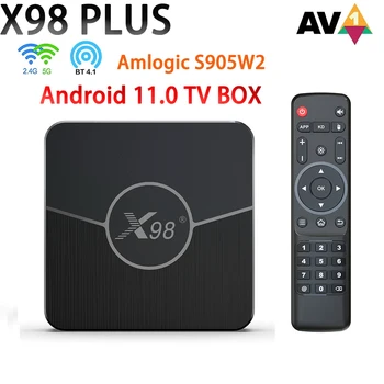 X98 Plus Smart TV Box Amlogic S905W2 Android 11 tv box 5G Wifi 4K Медиаплеер 3D AV1 BT4.0 w2 телеприставка Google HDR10 + Приставка