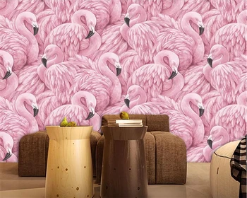 papel de parede Пользовательские обои 3D в скандинавском стиле Фламинго гостиная спальня фон обои настенная роспись украшения живопись