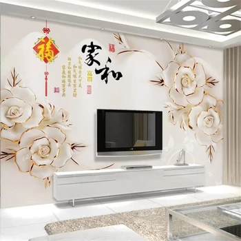 wellyu Пользовательские обои 3d фрески с тиснением для дома и богатой 3d гостиной, спальни, настенной росписи, ТВ-фона, обоев papel de parede