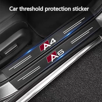 Автомобильная Наклейка Из Углеродного Волокна DIY Paste Protector Strip Автоматическая Дверь Водонепроницаемая Защитная Пленка Для Audi A3 A4 A5 A6 A7 A8 Q3 Q5 Q7 Q8