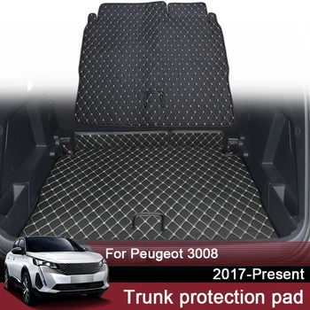 Автомобильный коврик для заднего багажника Peugoet 3008, изготовленный на заказ, 2017-Настоящее время, Кожаный Водонепроницаемый Коврик для автомобильного грузового лайнера, внешний аксессуар