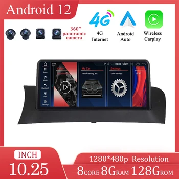 Автомобильный мультимедийный плеер с экраном Android 12 IPS для BMW X3 F25 X4 F26 CIC NBT Авторадио Навигационное головное устройство GPS 4G Stereo10.25 ДЮЙМОВ