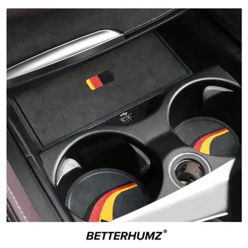 Алькантара Для BMW G30 G32 530i 540i Coaster Противоскользящий Подстаканник Коврик Беспроводное Зарядное Устройство Pad M Performance Аксессуары Для Интерьера автомобиля