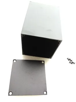 Алюминиевый корпус квадратной формы черного цвета 55*55*80 мм
