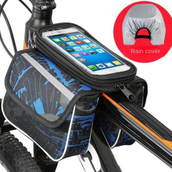 Велосипедные сумки с непромокаемым покрытием Велоспорт Передний сенсорный экран Велоспорт Чехол для телефона 6,2 дюйма Велосипедные Аксессуары Сумка для велосипедной рамы