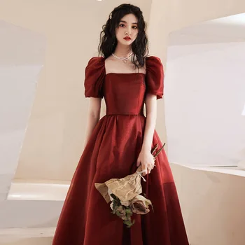 Вечернее платье для женщин 2023, новое красное свадебное платье для беременной помолвки, принцесса, Тамада, Невеста, Край высокой моды