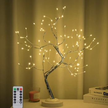 Внутреннее освещение Светодиодная лампа Novel Tree с дистанционным УПРАВЛЕНИЕМ Светодиодное Украшение для фестиваля в домашней спальне Ночные светильники Подарок