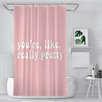Вы похожи на действительно красивые занавески для душа из водонепроницаемой ткани Креативный декор ванной комнаты с крючками Аксессуары для дома