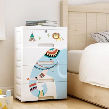 Выдвижной шкаф для хранения Мультяшной детской одежды, органайзер для хранения игрушек с замком, Ящик для хранения бытовой отделки, шкаф для хранения