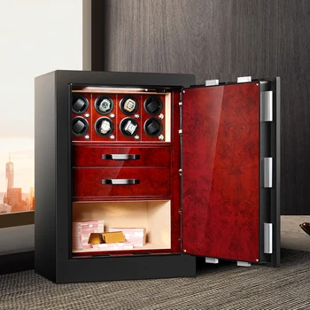 Высококачественная коробка для намотки часов электронный замок отпечатков пальцев индивидуальный внутренний сейф для ювелирных изделий