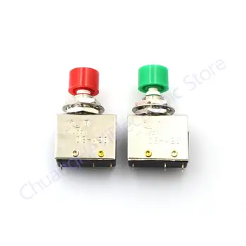 Высококачественный DS-428, красный и зеленый, 8 мм кнопочный переключатель ВКЛ.- (ВКЛ.) DS428 с самоустанавливающимся переключением