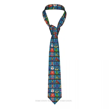 Галстуки с принтом персонажей Повседневный галстук унисекс для повседневной носки Узкий полосатый тонкий шейный платок