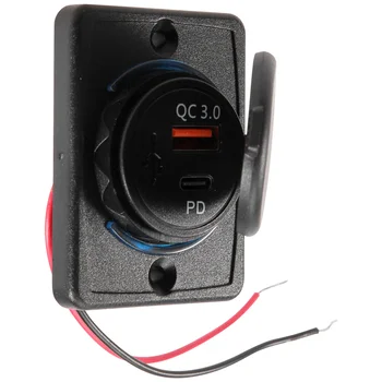 Гнездо Автомобильного Зарядного Устройства 18 Вт и QC 3.0 USB Quick Charge Socket Быстрая Зарядка 3.0 QC 3.0 для Автомобиля Лодки Морского Rv Мобильного