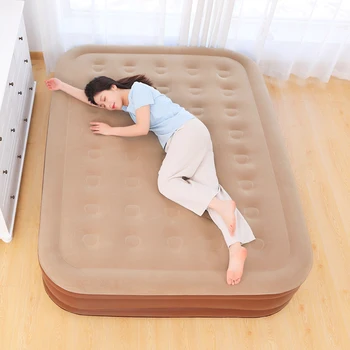 Горячая новая переносная трехслойная надувная кровать на открытом воздухе, бытовая кровать на двойной воздушной подушке, утолщенный и приподнятый надувной матрас