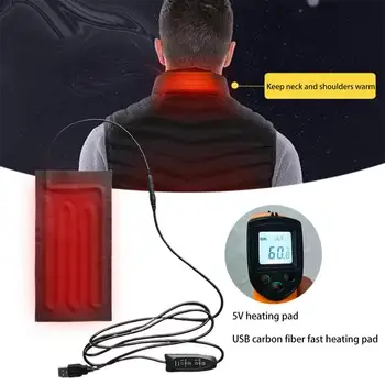 Грелка из углеродного волокна, USB-зарядка, согревающий коврик для талии, живота, Регулируемая температура, одежда, грелки для шеи и спины