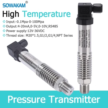 Датчик давления Выходная мощность 4-20 мА, измерение давления пара, воды, масла, Термостойкий датчик давления 0-100 МПа