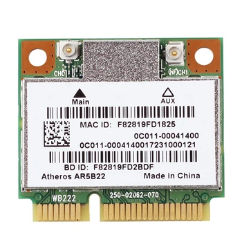 Двухдиапазонная 300 Мбит/с 2,4 G 5 ГГц Беспроводная сетевая карта Wi-Fi Atheros AR5B22 Bluetooth 4,0 Беспроводная сеть 802.11a/b/ g/n Half Mini PCIE WLAN