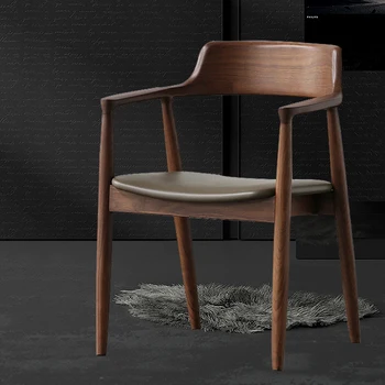 Деревянные обеденные стулья Nordic Mobile, Элегантный кожаный стул ручной работы, Пляжный стул для спальни, Садовая мебель для мероприятий