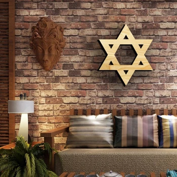 Деревянный декор стен со звездой Давида, украшение для гостиной, кухни, спальни, прихожей, гаража, офиса, символ, еврейский Маген иврит
