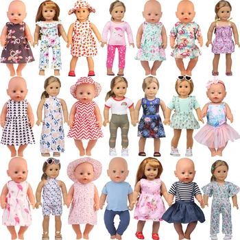 Детская Кукольная Одежда Платье Фламинго Милая Летняя Юбка Боди Для 18-Дюймовой Американской и 43-см Возрожденной Новорожденной Куклы OG Girl's Toy Doll