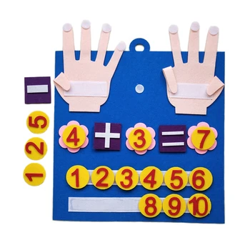 Детские Игрушки Монтессори, Войлочные Пальчиковые Цифры, Математическая игрушка, Детский Счет, Раннее Обучение Для развития Интеллекта малышей