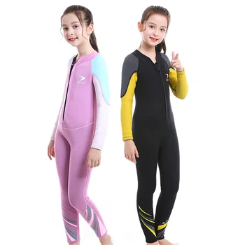 Детский гидрокостюм из 2,5 мм неопрена, водолазный костюм для всего тела, зимний детский глубоководный термальный купальник для мальчиков и девочек, серфинг, сноркелинг