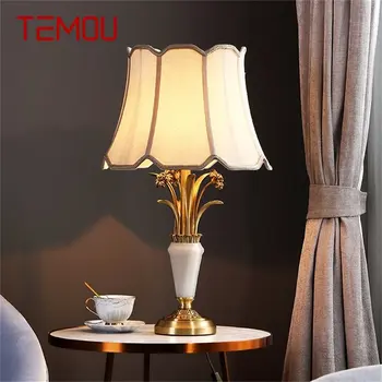 Диммер TEMOU, латунная настольная лампа, настольная лампа, современное роскошное светодиодное украшение для дома