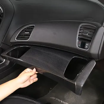 Для Chevrolet Corvette C7 2014-2019 настоящее углеродное волокно Автомобильный Центр Управления Приборной панелью воздуховыпускная рамка накладка автомобильные Аксессуары