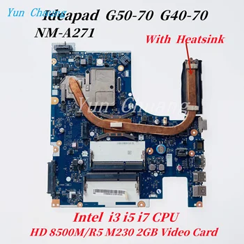 Для Lenovo G50-70 G40-70 Материнская плата ноутбука ACLU1 ACLU2 NM-A271 Материнская плата С процессором I3 I5 I7 HD8500M/R5-M230 2 ГБ GPU + Радиатор