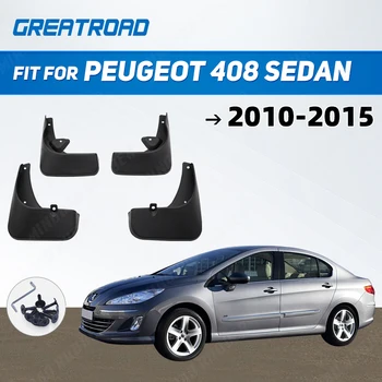 Для Peugeot 408 Седан Брызговики Брызговики 2010-2015 Брызговик Крыло 2011 2012 2013 2014 Передние Задние Автомобильные Брызговики