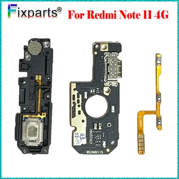 Для Redmi Note 11 4G Кнопки включения/Выключения громкости Гибкий кабель Redmi Note 11 Громкоговоритель Звуковой сигнал Note 11 4G USB-порт Для зарядки Кабель