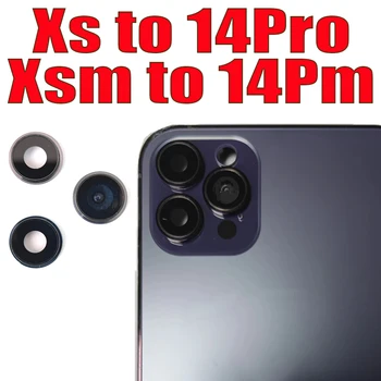 Для iPhone Xsmax like 14 pro Маленький стеклянный объектив камеры с рамкой, крышка-кольцо для объектива камеры, изготовленная своими руками, для замены от Xs до 14pro