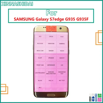 ЖК-Дисплей Для SAMSUNG Galaxy S7 edge G935 G935F G935FD SM-G935FD Дисплей С Сенсорным Экраном, Дигитайзер В Сборе, Замена Черными точками