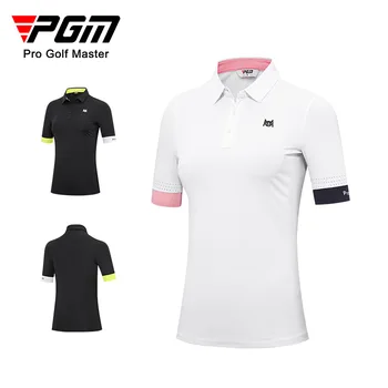 Женская летняя футболка PGM Clothes с коротким рукавом, приятная для кожи, Удобная манжета, дышащая, в тон гольфу, теннису, женская спортивная одежда, топ